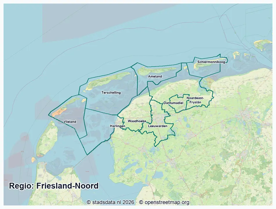 Kaart Friesland-Noord